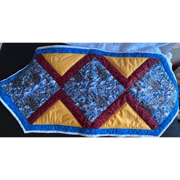 Handcrafted Quilted Runner Winter Wonderland Patchwork 45" x 17" Centerpiece - Picture 3 of 11